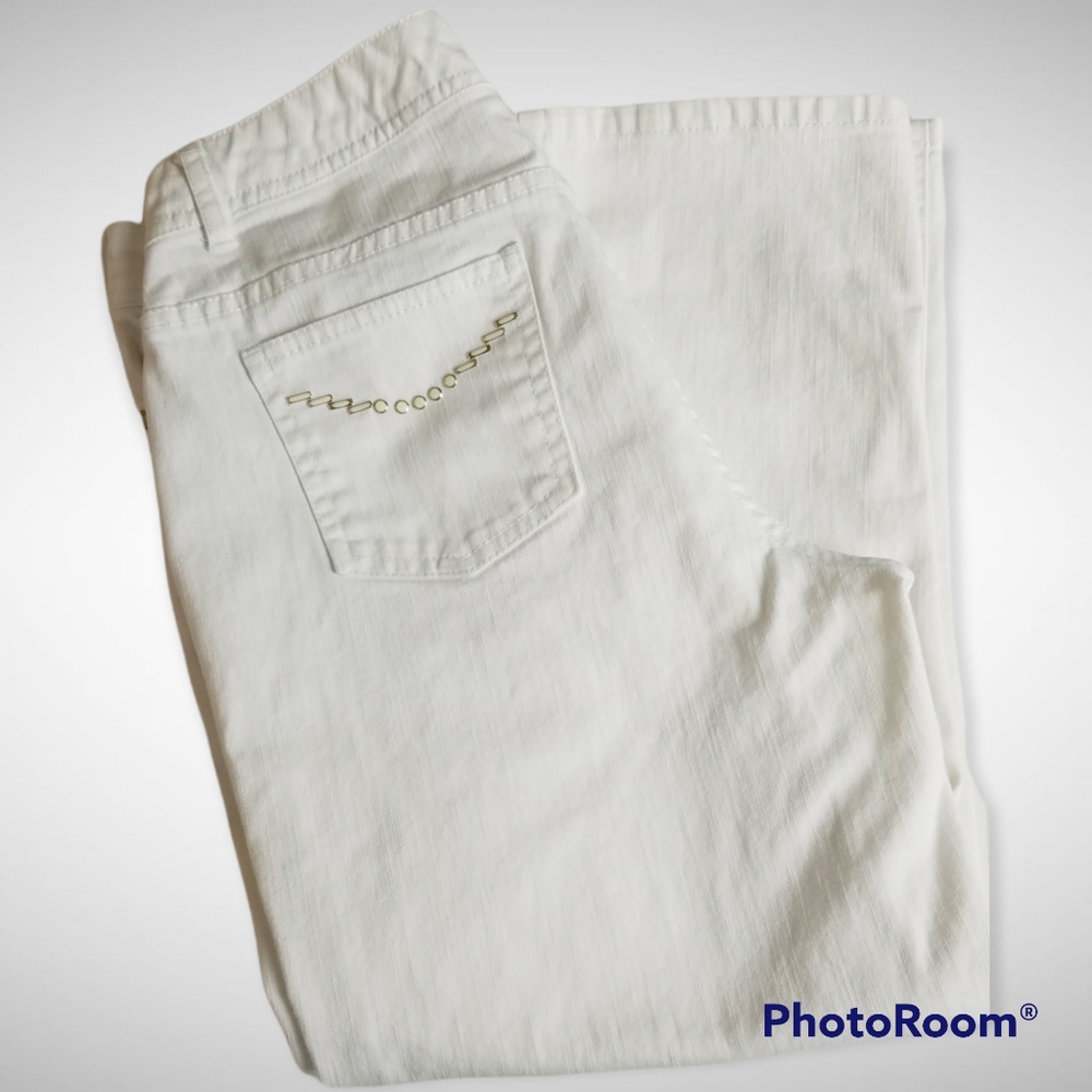 Denim + Company white denim capris size 4 - Picture 10 of 10